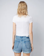 T-Shirt 90S Ribbed Cap Sleeve - Optic White