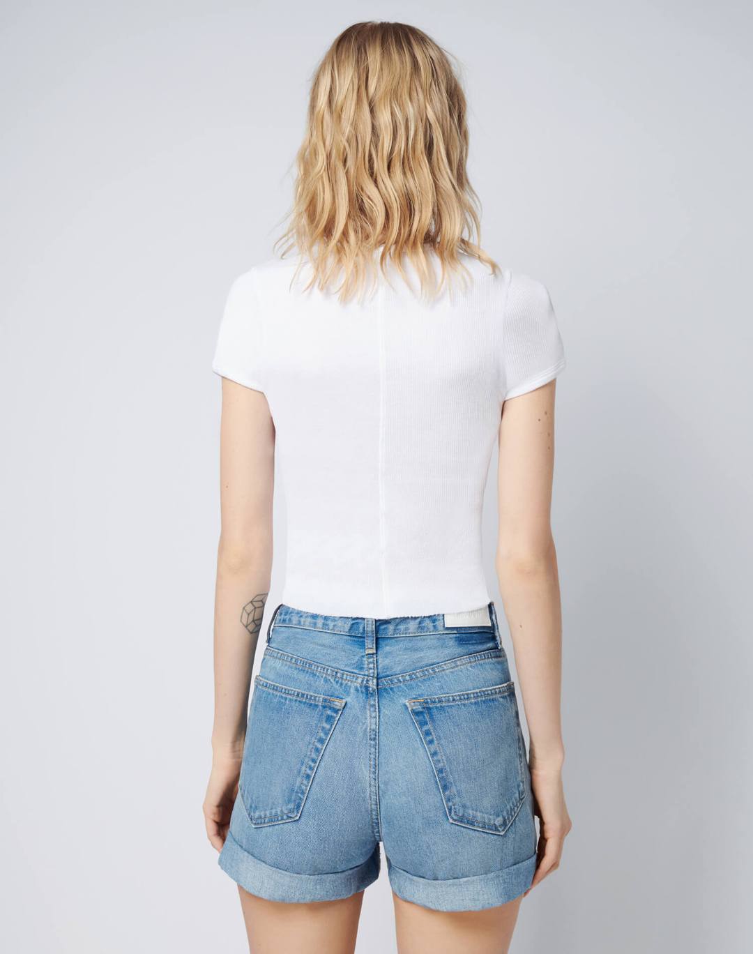 T-Shirt 90S Ribbed Cap Sleeve - Optic White