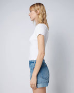 T-Shirt 90S Ribbed Cap Sleeve - Optic White