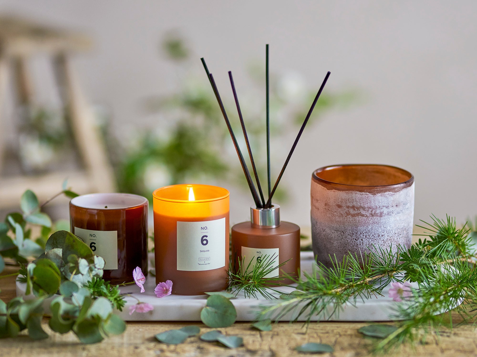 No. 6 - Sequoia - Bougie Parfumée - Marron - Cire Naturelle