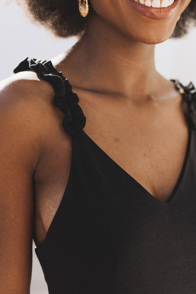 Robe Alari Jersey Noir - Saaj Paris - The Bradery