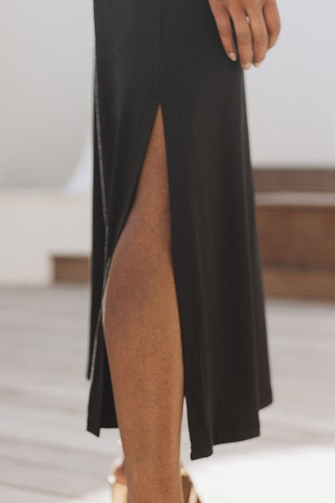 Robe Alari Jersey Noir - Saaj Paris - The Bradery
