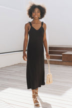 Robe Alari Jersey Noir - Saaj Paris - The Bradery