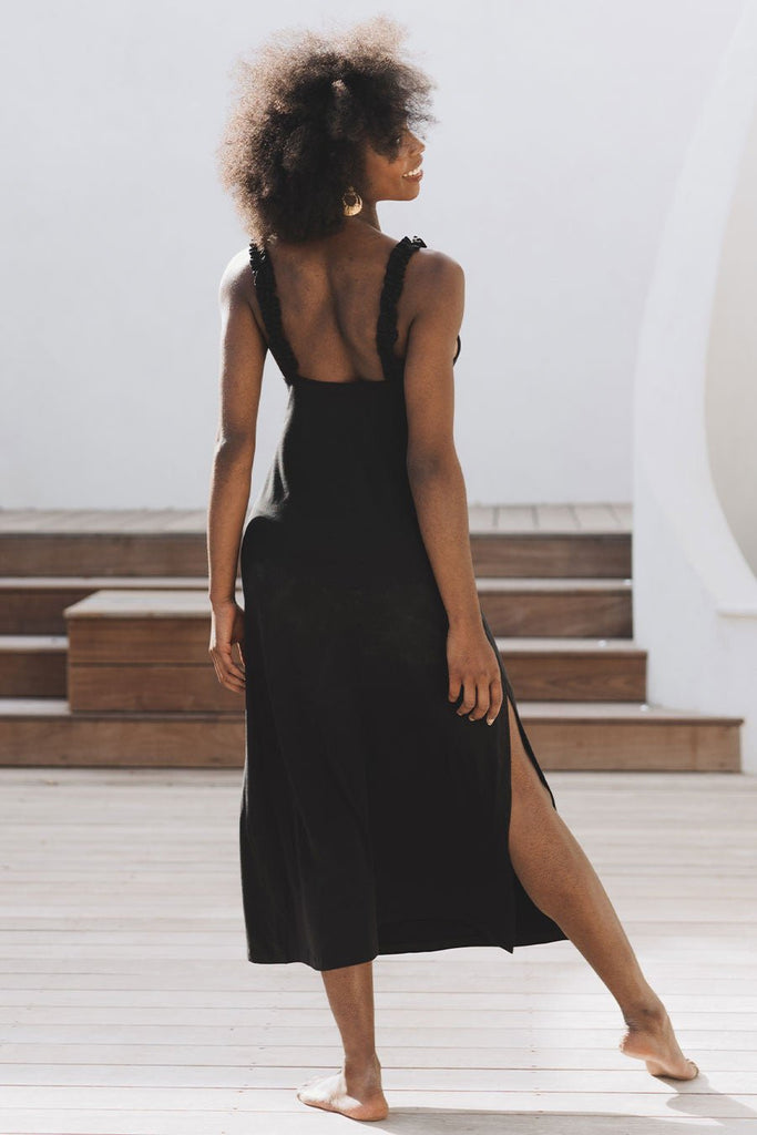 Robe Alari Jersey Noir - Saaj Paris - The Bradery