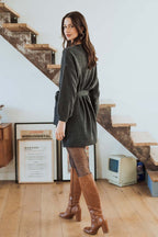 Robe Alyssa Anthracite - Saaj Paris - The Bradery