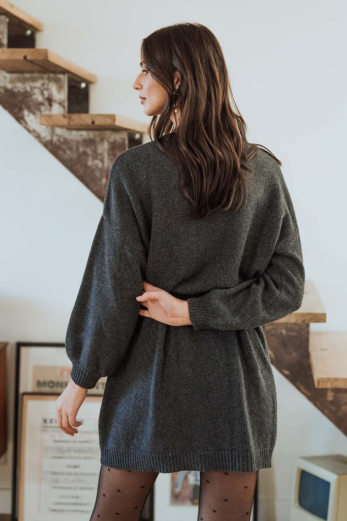 Robe Alyssa Anthracite - Saaj Paris - The Bradery