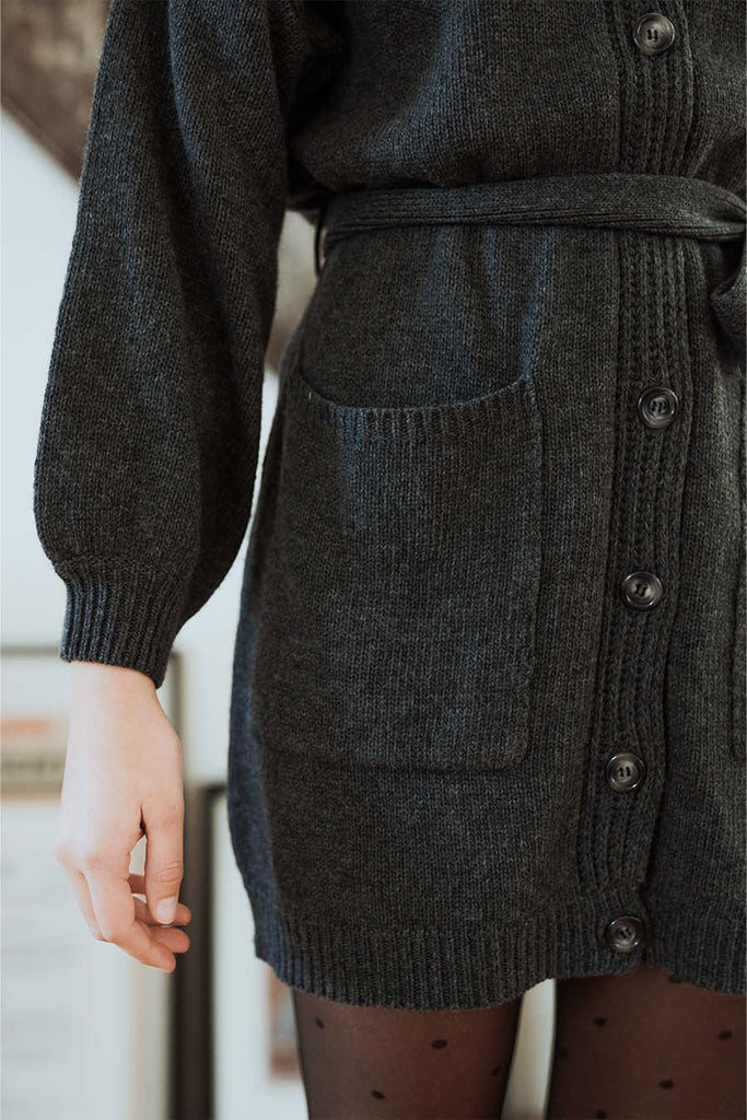 Robe Alyssa Anthracite - Saaj Paris - The Bradery