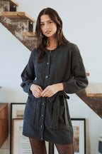 Robe Alyssa Anthracite - Saaj Paris - The Bradery