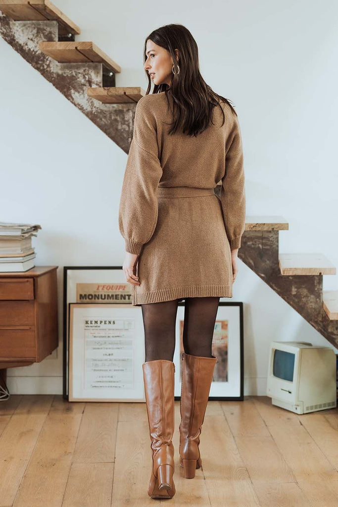 Robe Alyssa Camel - Saaj Paris - The Bradery