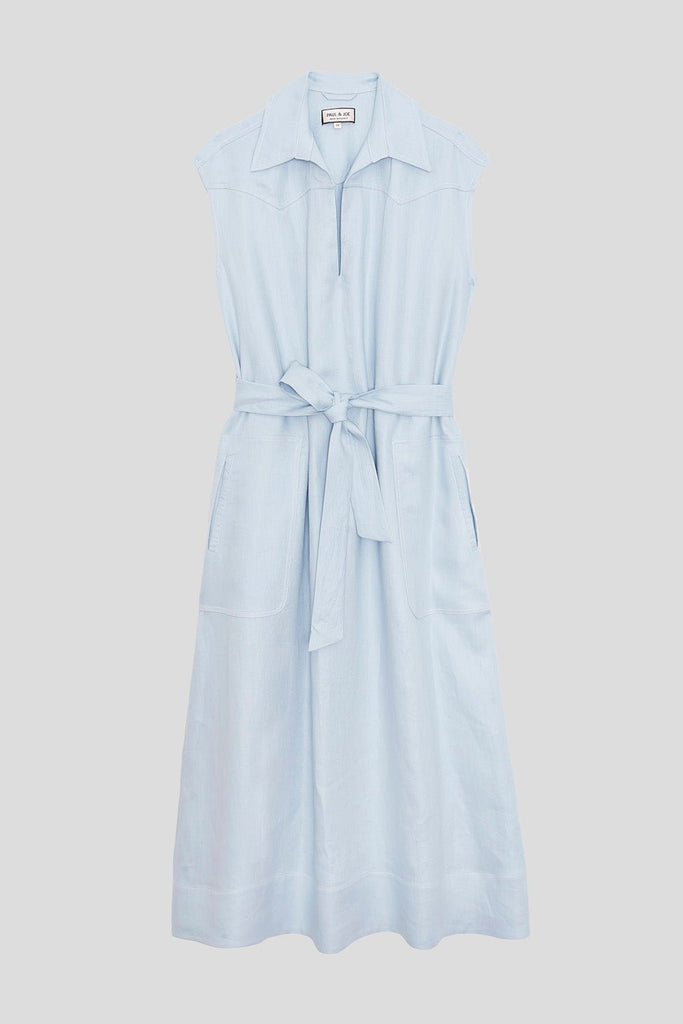 Robe Ample Sans Manches Nouée En Lin - Paul & Joe - Paul & Joe* - The Bradery