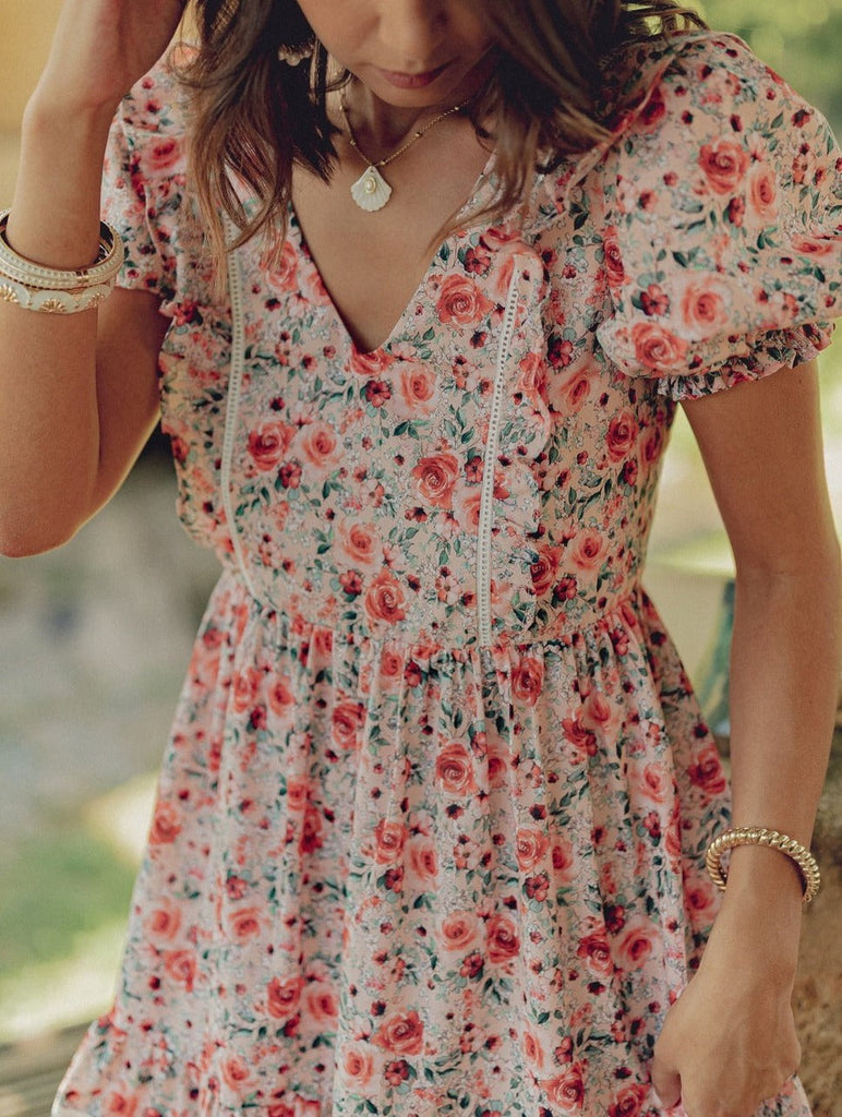Robe Bimba Fleurie - Rose