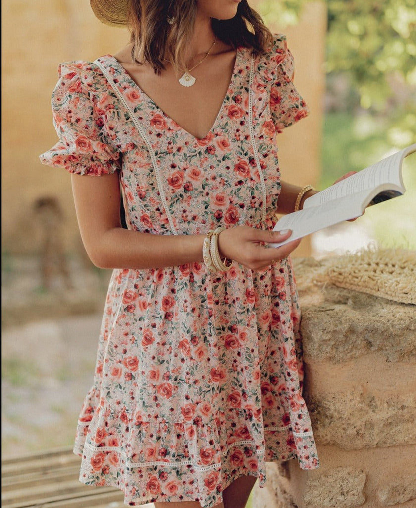 Robe Bimba Fleurie - Rose