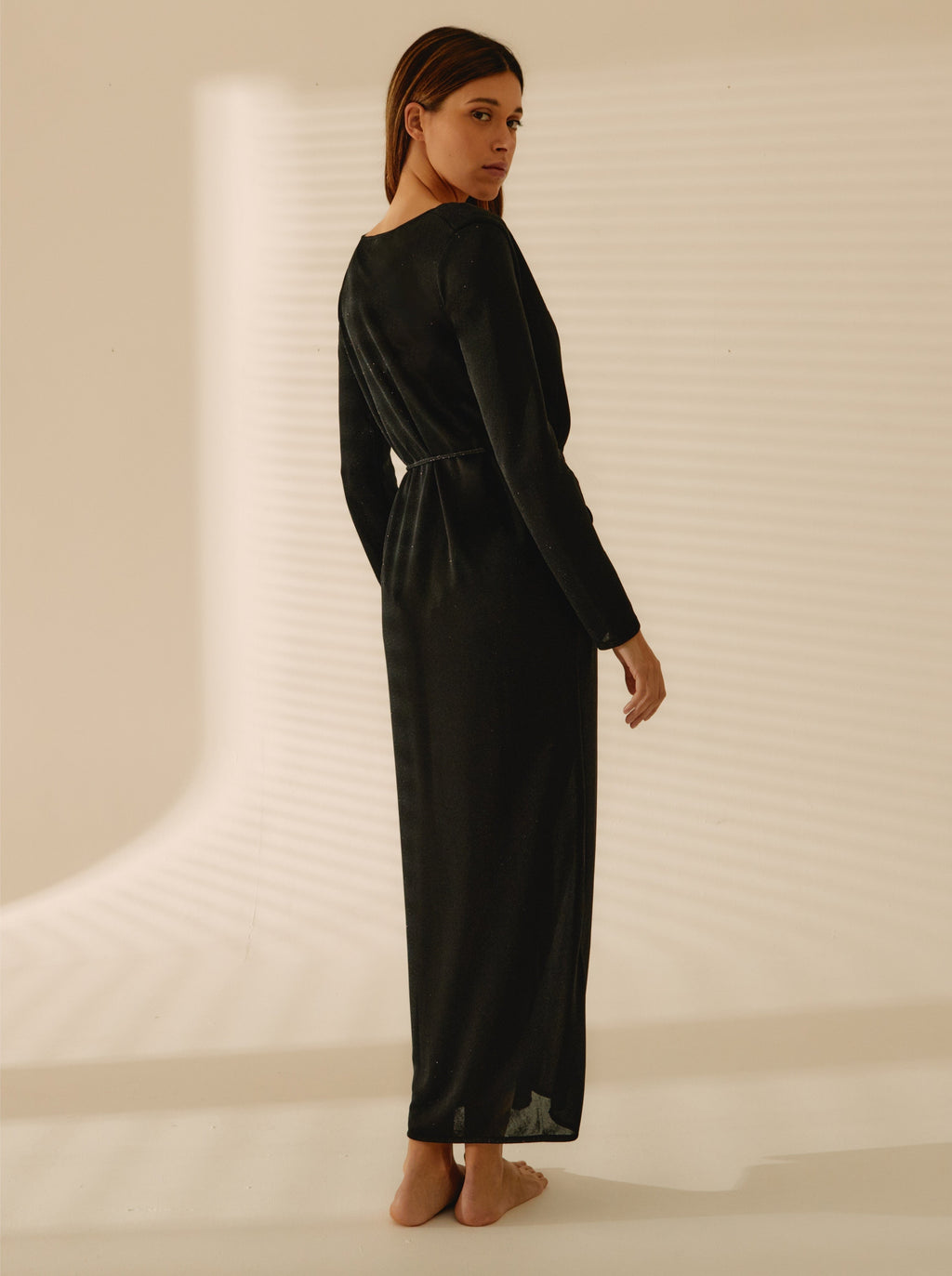 Kimono Long Black Glitter