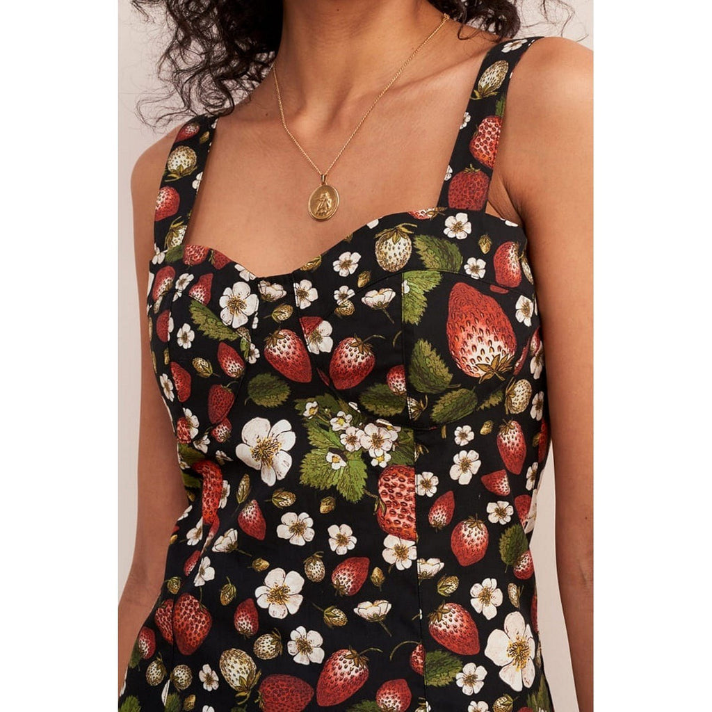 Robe Bretelle Angie - Fraises Noir - Rouje* - The Bradery