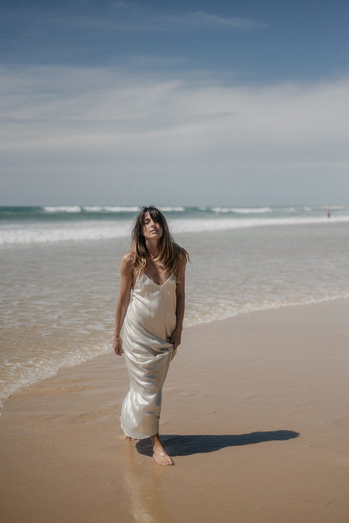 Robe Brigitte - Lame - Plume Paris - The Bradery
