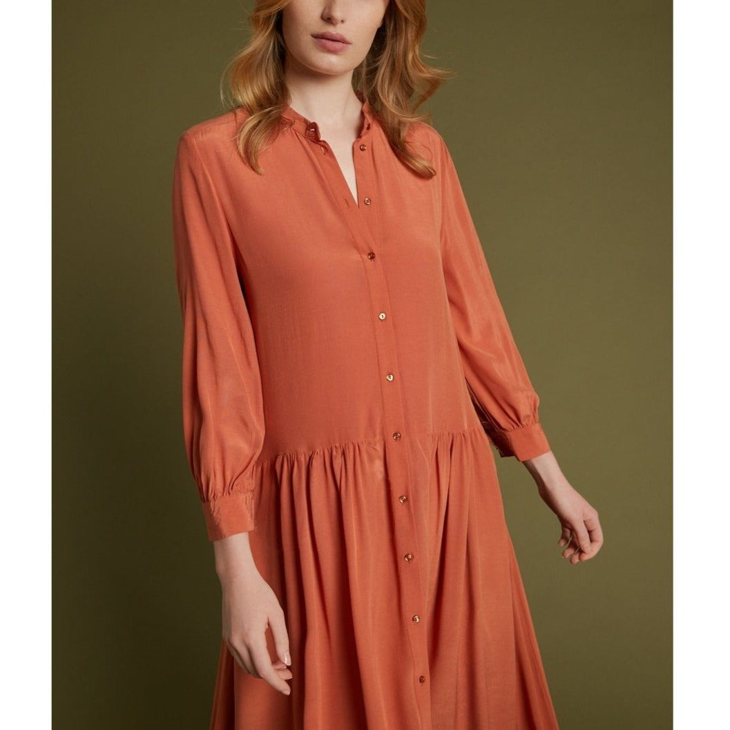 Robe-Chemise Longue - Brique - Femme ROBES Cyrillus