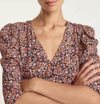The Kooples - Robe Courte Imprimée Épaules Froncées - Femme