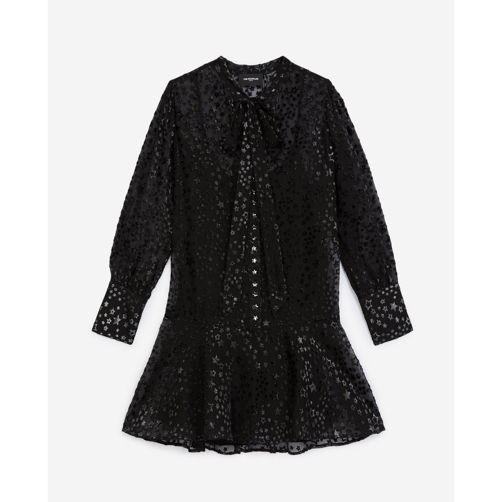 Robe Courte Noire À Imprimé Étoilé - Femme - The Kooples - The Bradery