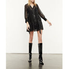 Robe Courte Noire À Imprimé Étoilé - Femme - The Kooples - The Bradery