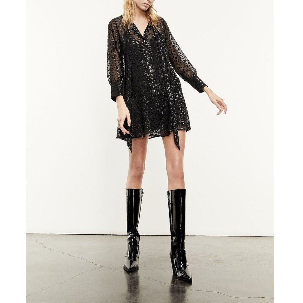 Robe Courte Noire À Imprimé Étoilé - Femme - The Kooples - The Bradery
