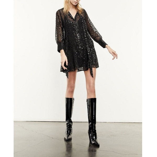 Robe Courte Noire À Imprimé Étoilé - Femme - The Kooples - The Bradery