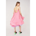 Robe Courte Soie Gazar Nattee - Bubblegum