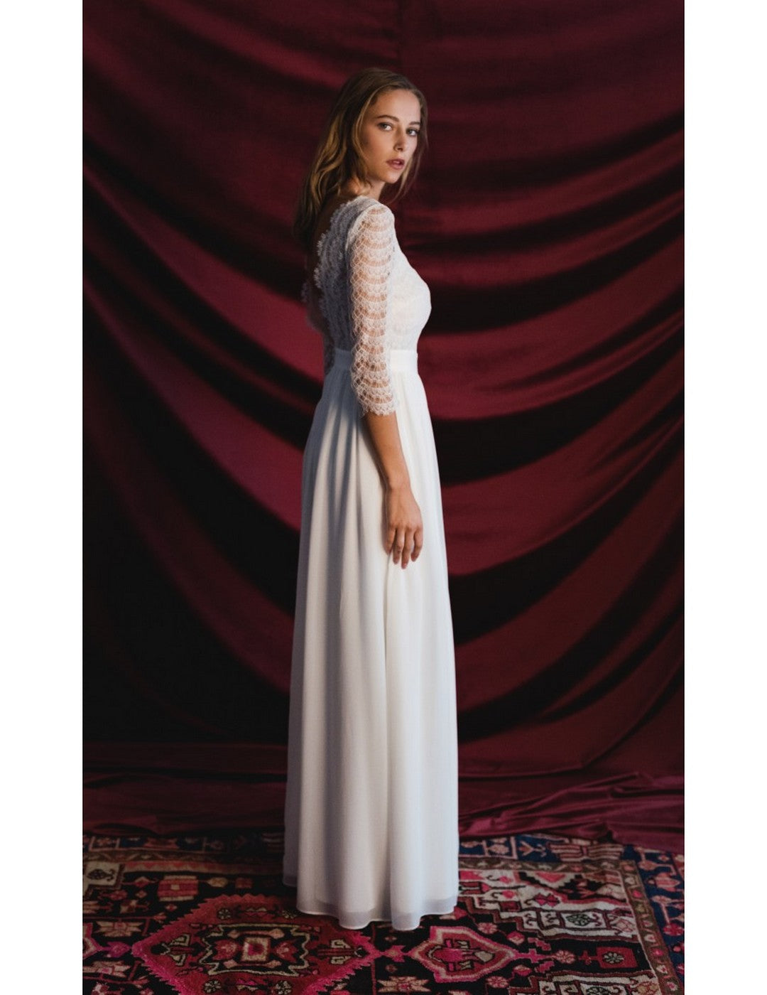 Robe De Mariée Joséphine Avec Traine - Blanc