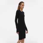 Robe Double À Manches Longues - Noir - Femme