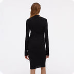 Robe Double À Manches Longues - Noir - Femme