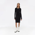 Robe Double À Manches Longues - Noir - Femme