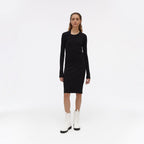 Robe Double À Manches Longues - Noir - Femme