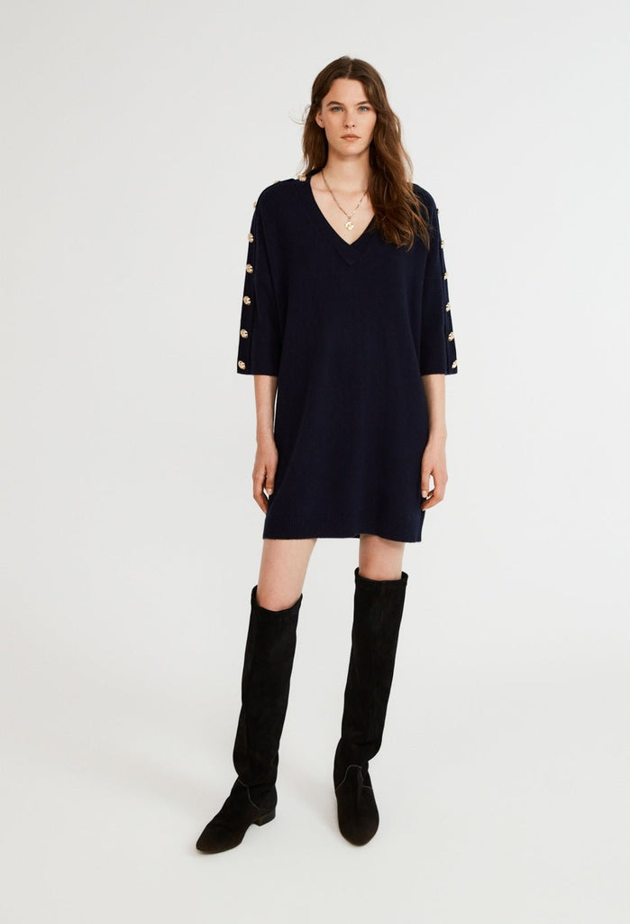 Robe En Maille Miprima - Marine - Claudie Pierlot - The Bradery