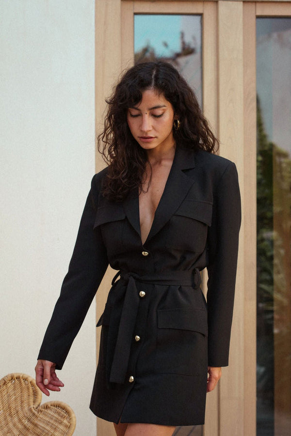 Robe Enza - Black - Plume Paris - The Bradery