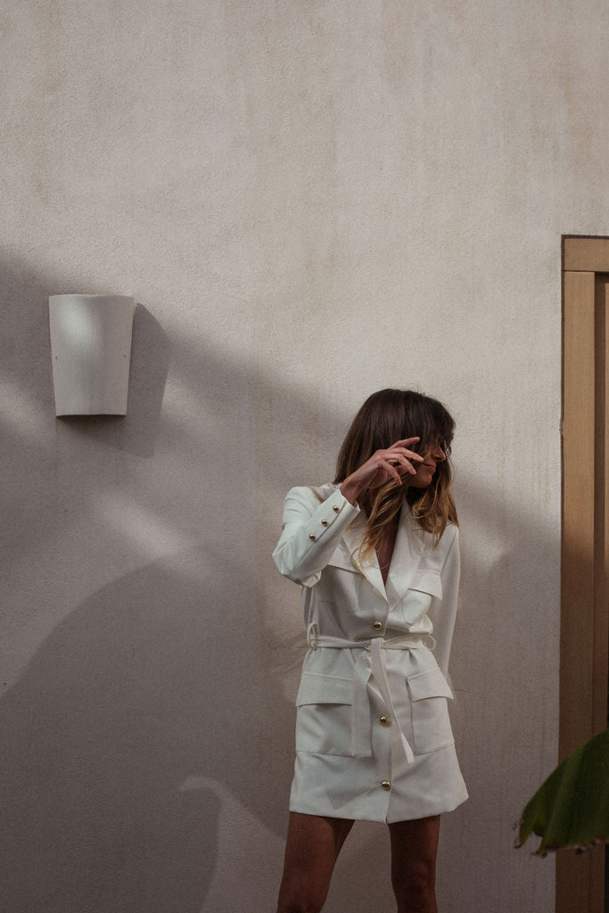 Robe Enza - Écru - Plume Paris - The Bradery