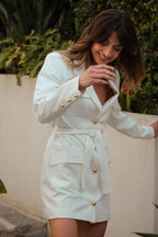 Robe Enza - Écru - Plume Paris - The Bradery