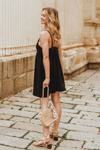Robe Érin Noir Coton - Saaj Paris - The Bradery