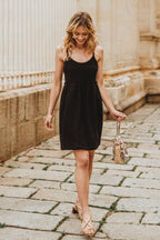 Robe Érin Noir Coton - Saaj Paris - The Bradery