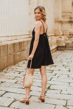 Robe Érin Noir Coton - Saaj Paris - The Bradery