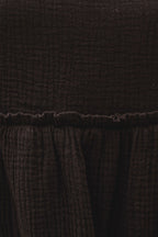 Robe Érin Noir Coton - Saaj Paris - The Bradery