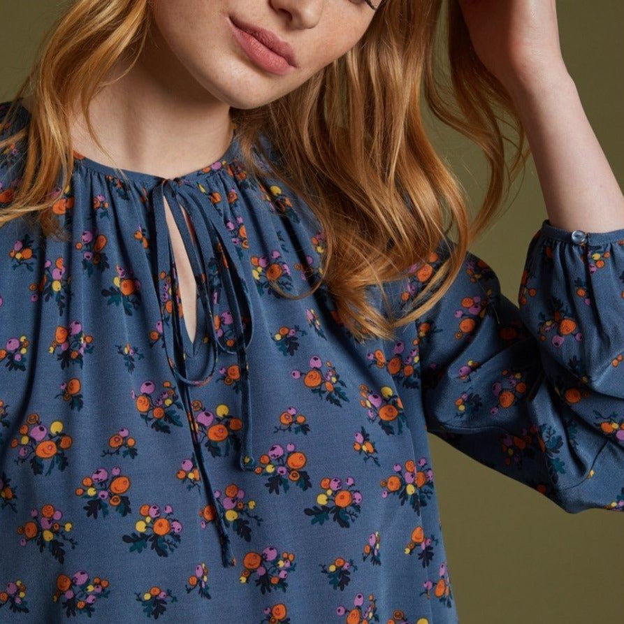 Robe Imprimé Baies - Bleu Imprimé Baies - Femme ROBES Cyrillus
