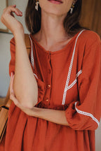 ROBE LILI AMBRE COTON - Saaj Paris - The Bradery