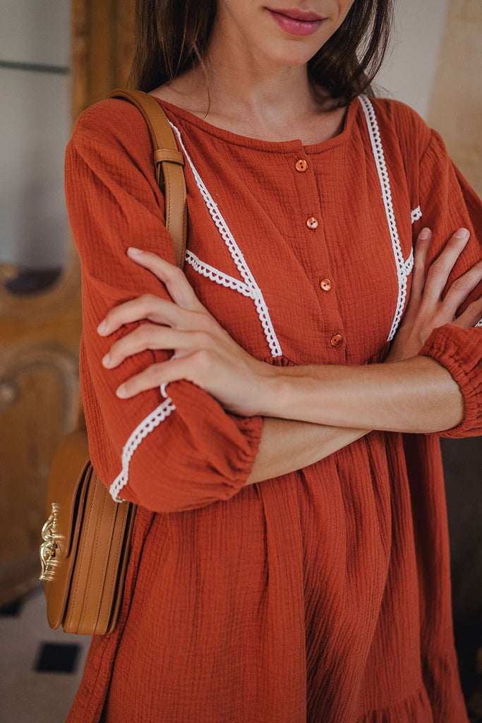 ROBE LILI AMBRE COTON - Saaj Paris - The Bradery