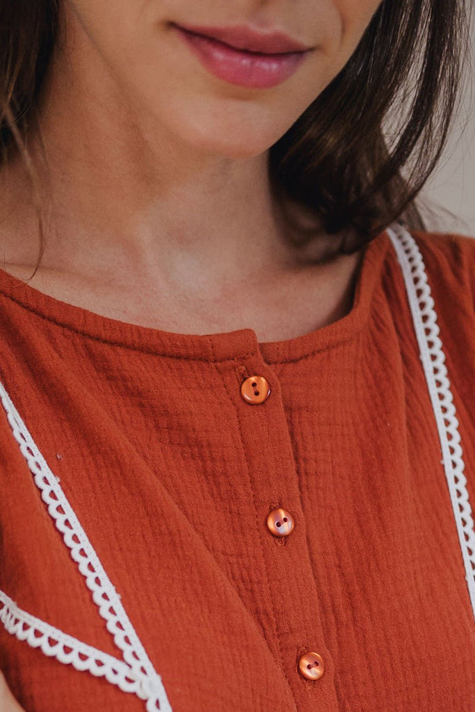 ROBE LILI AMBRE COTON - Saaj Paris - The Bradery