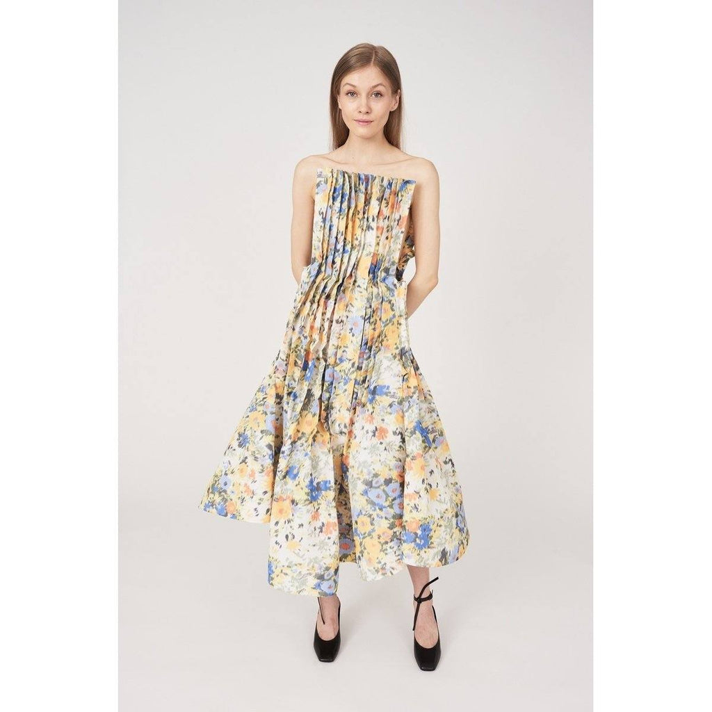 Robe Longue Motif Floral All Over - Fleurs Ikat