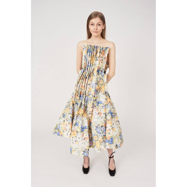 Robe Longue Motif Floral All Over - Fleurs Ikat
