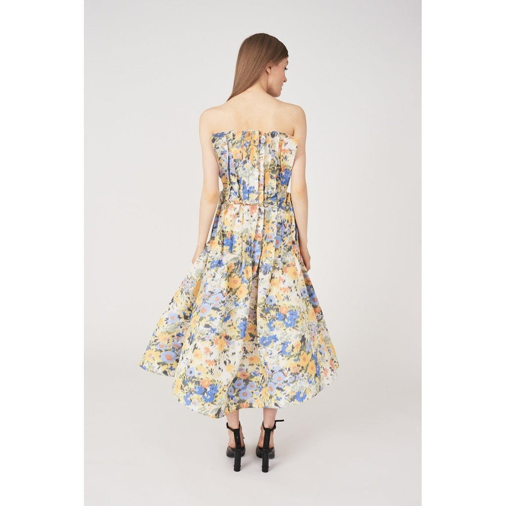 Robe Longue Motif Floral All Over - Fleurs Ikat