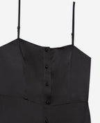 The Kooples - Robe Longue Noire Sans Manches Boutonnée - Femme