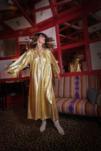Robe Longue Penelope - Gold - Plume Paris - The Bradery