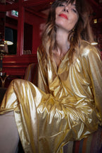 Robe Longue Penelope - Gold - Plume Paris - The Bradery