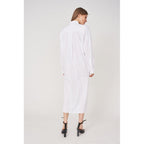 Robe Longue Popeline De Coton - Blanc